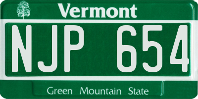 VT license plate NJP654