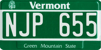 VT license plate NJP655