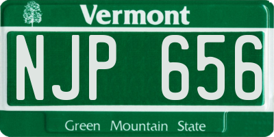 VT license plate NJP656