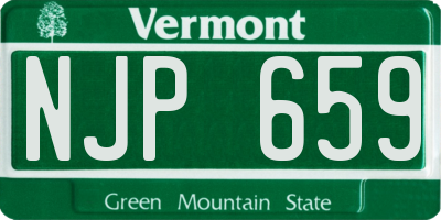 VT license plate NJP659