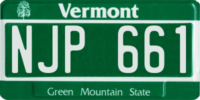 VT license plate NJP661