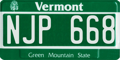 VT license plate NJP668