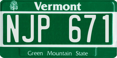 VT license plate NJP671