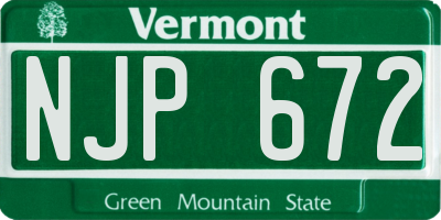 VT license plate NJP672