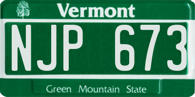 VT license plate NJP673