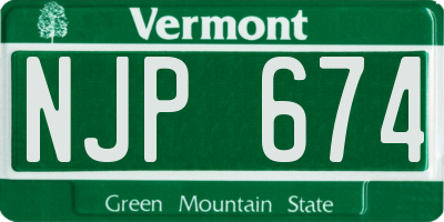 VT license plate NJP674