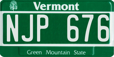 VT license plate NJP676