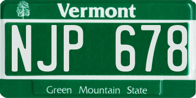 VT license plate NJP678