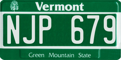 VT license plate NJP679