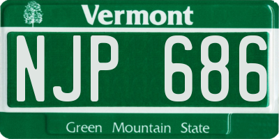 VT license plate NJP686
