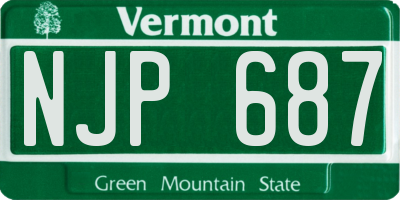 VT license plate NJP687