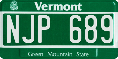 VT license plate NJP689
