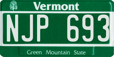 VT license plate NJP693