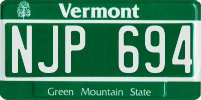 VT license plate NJP694