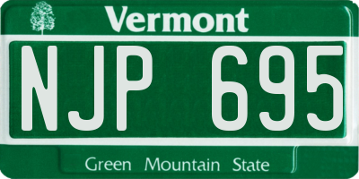 VT license plate NJP695