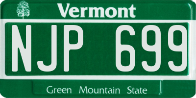VT license plate NJP699