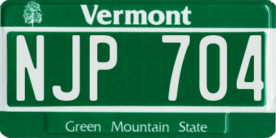 VT license plate NJP704