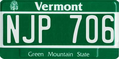 VT license plate NJP706