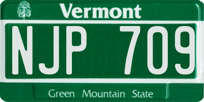 VT license plate NJP709