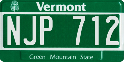 VT license plate NJP712