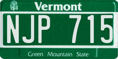 VT license plate NJP715
