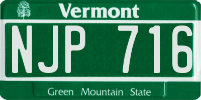 VT license plate NJP716