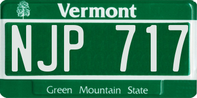 VT license plate NJP717