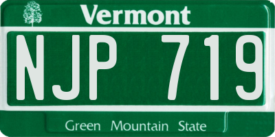 VT license plate NJP719