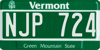 VT license plate NJP724