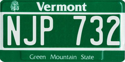 VT license plate NJP732