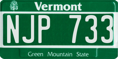 VT license plate NJP733