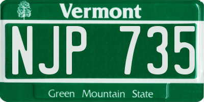 VT license plate NJP735