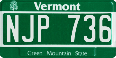 VT license plate NJP736