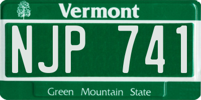 VT license plate NJP741