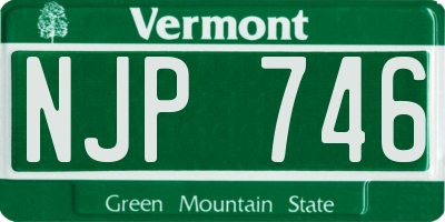 VT license plate NJP746