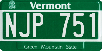 VT license plate NJP751