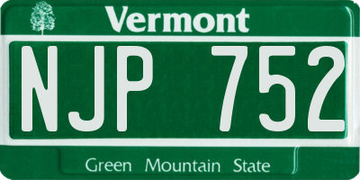 VT license plate NJP752
