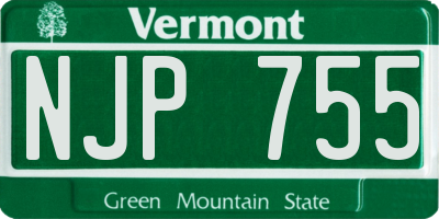 VT license plate NJP755