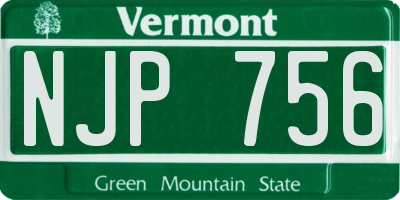 VT license plate NJP756
