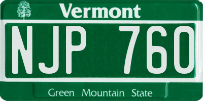 VT license plate NJP760