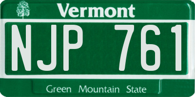 VT license plate NJP761