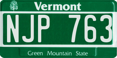 VT license plate NJP763