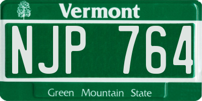 VT license plate NJP764