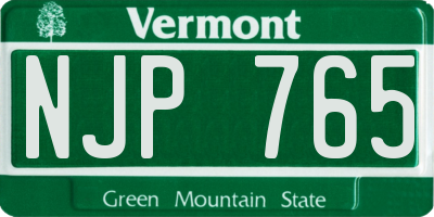 VT license plate NJP765