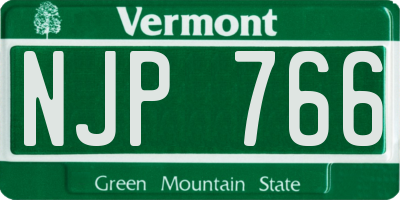 VT license plate NJP766