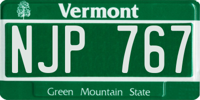 VT license plate NJP767