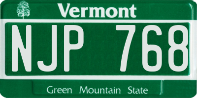 VT license plate NJP768