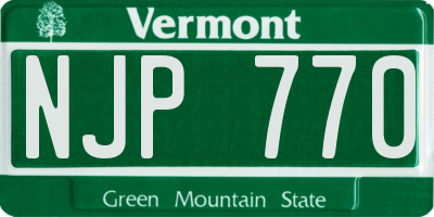 VT license plate NJP770