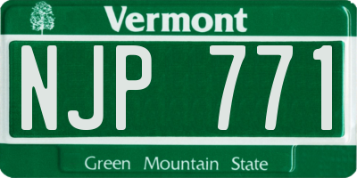 VT license plate NJP771