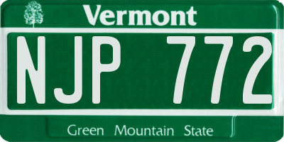 VT license plate NJP772